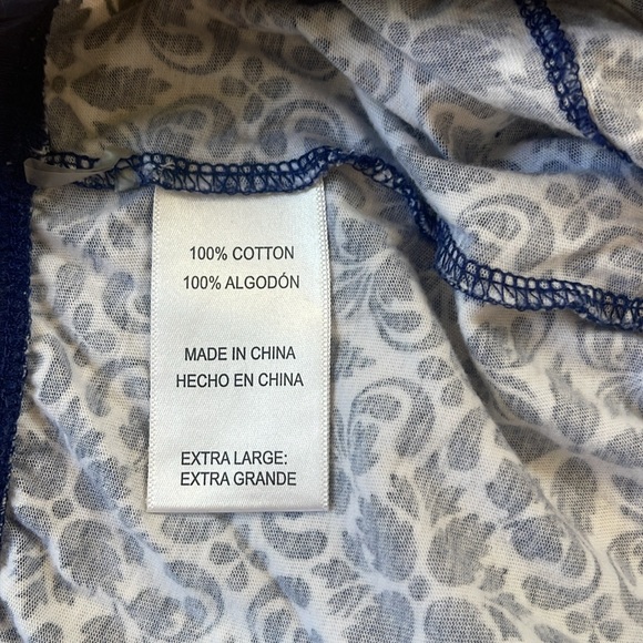 XL Carole Hochman navy print lounging Capri pajama pant - Picture 6 of 6